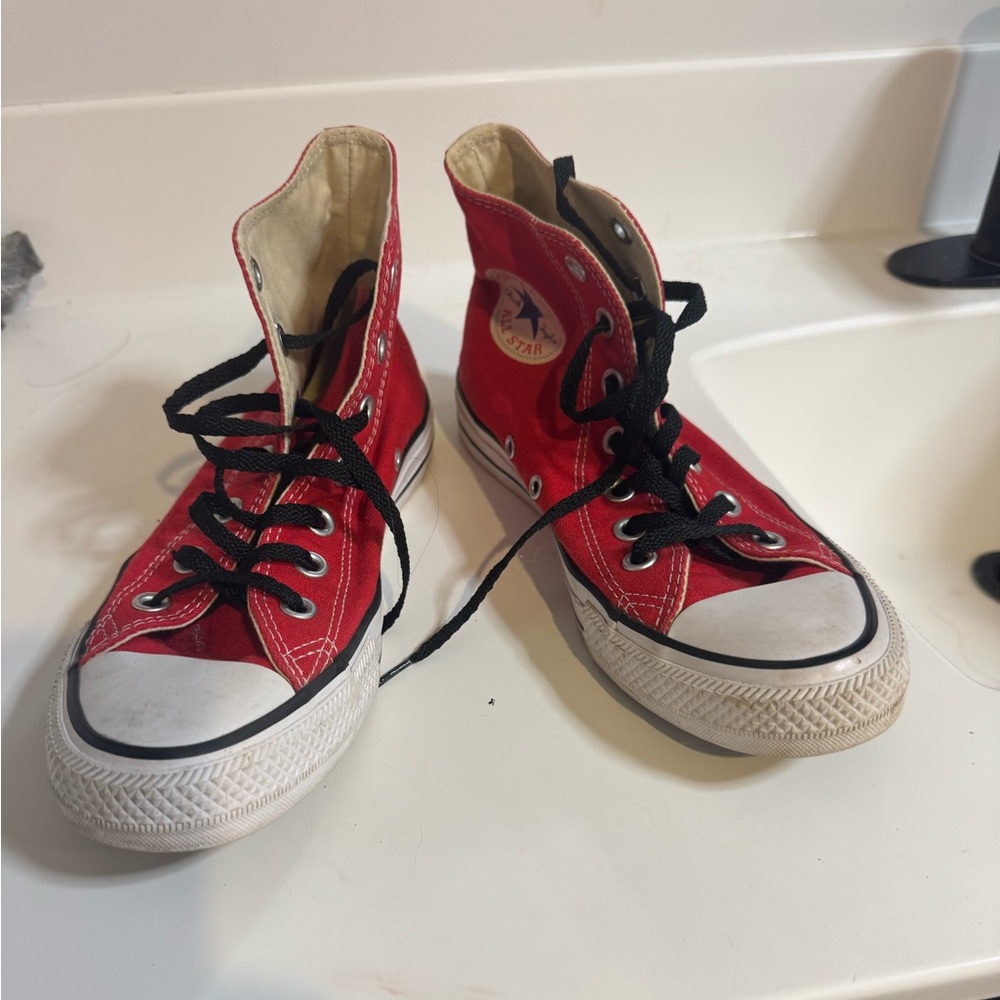 Converse Red High-Top Sneakers